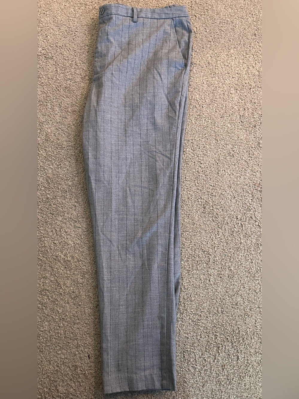 Fashion Nova Men's Gray Pinstripe Dress Pants